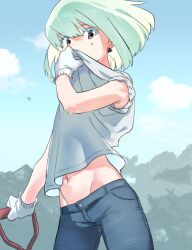 androgynous clothed clothing exposed_torso femboy lio_fotia looking_at_viewer male promare slim slim_male slim_waist thin thin_waist twink