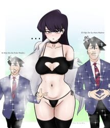 1girls big_breasts boob_window breasts chocker curvy curvy_body curvy_female curvy_figure curvy_hips darkzody female funny komi-san_wa_komyushou_desu komi_shouko lingerie meme parody tadano_hitohito thick_thighs