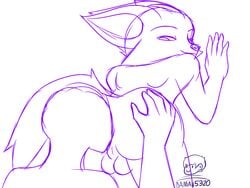 4:3 anal animated ass butt_grab canid canine damian5320 faceless_male fennec fox hand_on_butt hi_res loop male mammal monochrome oral paladins pip_(paladins) rimming rough_sketch sex sketch