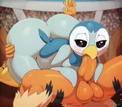 1boy 1girls 69 2019 69_position absurd_res anthro anthrofied arcanine arena arm_up ass ass_bigger_than_head ass_grab audience avian beak beakjob being_watched big_ass big_eyes big_penis biped black_eyes black_fur black_sclera blue_skin breasts crowd duo english_text erection eyelashes fat_ass fellatio female female_focus femdom fur furry group half-closed_eyes hand_on_ass hi_res huge_ass huge_penis interspecies larger_female light_skin looking_at_another male malesub miso_souperstar multicolored_fur multicolored_skin nintendo non-mammal_breasts nude oral orange_fur orange_penis original_character pale_skin penis piplup pokemon pokemon_(species) pokemon_dppt pokemon_rgby public signature size_difference smaller_male spread_legs spreading straight striped_fur stripes testicles text thick_thighs trembling video_games watermark white_skin wide_hips yellow_beak yellow_skin