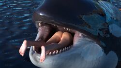 female maw mawshot nude nude_female olga_kalinina orca swallowing tagme themightyhq thick_thighs vore