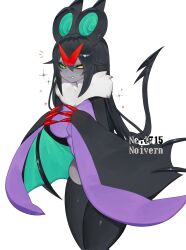 1girls 3_fingers anthro black_hair clawed_fingers female female_only generation_6_pokemon green_sclera hi_res long_hair looking_at_viewer narrowed_eyes nintendo noivern oerba_yun_fang pokemon pokemon_(species) solo tail thick_thighs toge77789 togetoge white_background winged_arms yellow_eyes