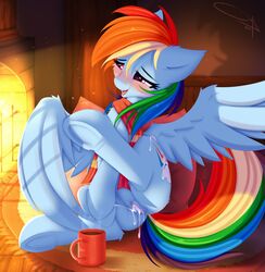 absurd_res anus cum cum_in_pussy cum_inside equid equine female friendship_is_magic hi_res mammal my_little_pony omiart pterippus pussy rainbow_dash_(mlp) straight_hair