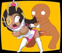 1boy 1girls animated arm_grab bouncing_breasts breasts eve_silva_paragorica littlebigplanet littlebigplanet_2 minus8 no_sound open_mouth penetration penis sackboy sex shorter_than_10_seconds shorter_than_30_seconds standing_sex tagme tongue video