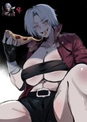 1girls cleavage dante_(dmc:_devil_may_cry) devil_may_cry female female_only kurenaiz1 large_breasts rule_63 solo solo_female