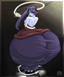 1female 1girls above_view artist_name big_ass big_booty big_butt female female_only hourglass_figure huge_ass huge_butt hyper hyper_ass leviathan_(skullgirls) looking_back loose_clothes mr.coco mrcoco skullgirls sole_female squigly tagme tagme_(character) twitter_link