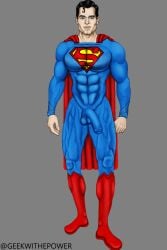 big_balls big_cock big_dick big_penis bulge bulge_through_clothing cape clothing dc dc_comics exposed_penis geekwithepower henry_cavill male male_focus male_only muscular muscular_male penis ripped_clothing suit superman uncircumcised uncut