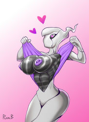 1girls alien alien_girl ben_10 breasts cartoon_network cowboy_shot ectonurite female ghost ghost_girl ghost_tail ghostfreak gwen_10 gwen_tennyson heart-shaped_pupils humanoid large_breasts nightmare_waifu nipples one_eye presenting_breasts purple_nipples tail thick_tail wide_hips