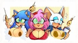 2d 3girls @_@ amy_rose bat_girl big_breasts breasts_popping_out ditzy edit hedgehog hedgehog_girl hypnosis mind_control missphase mobian mobian_(species) mobian_bat nipples office_clothing office_lady pendulum phone rouge_the_bat rule_63 sega smilern sonic_(series) sonic_adventure_2 sonic_the_hedgehog sonic_the_hedgehog_(series) swirly_eyes tagme