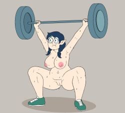 breasts disney disney_channel exercise gp_spices nude pussy squatting sweat sweaty the_owl_house weightlifting willow_park