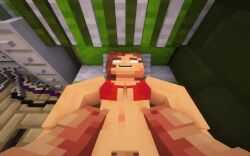 1boy 1girls bra breasts first_person_view minecraft oc on_bed open_mouth original original_character penis sex video_games vproda