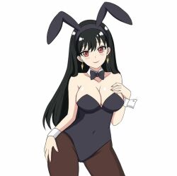 1girls black_hair bunnysuit cosplay female female_only hfxpins solo spy_x_family yor_briar yor_forger