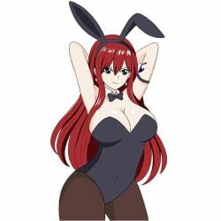 bunnysuit cosplay erza_scarlet fairy_tail hfxpins red_hair