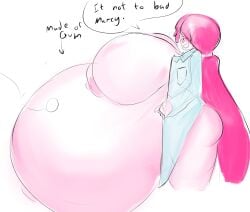 1girls adventure_time bad_grammar belly big_belly big_breasts breasts caitdrawsstuff2 female huge_belly huge_breasts hyper_pregnancy nipples pregnant princess_bubblegum