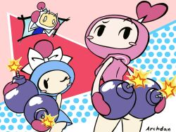 aqua_bomber ass_vs_breasts big_ass big_breasts bomberman bomberman_jetters nmmm pink_bomber tagme