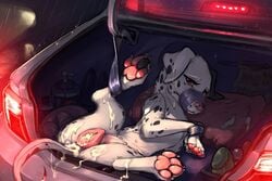 canid canine car carrot_(artist) cum female feral forced mammal pussy rape vehicle