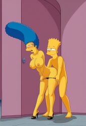 ai_generated bart_simpson breasts hefelo high_heels incest marge_simpson milf mother_and_son nipples sex standing_sex the_simpsons