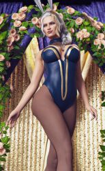 1girls 3d blue_leotard bunny_ears dmnhunter69 jaina_proudmoore leotard playboy_bunny white_hair world_of_warcraft