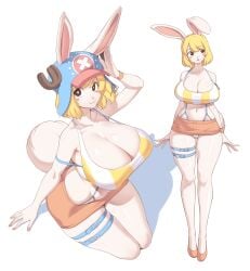 1girls :3 animal_ears animated animated_gif belly_button big_breasts blonde_hair blush brown_eyes carrot_(one_piece) cervina7_(artist) cute cute_expression ears_through_headwear evenesko.d.fox_(artist) female female_only fluffy_tail hat lapine live2d looking_at_viewer looking_to_the_side looking_up midriff navel one_piece panties panty_peek rabbit rabbit_ears rabbit_tail salute short_hair short_skirt solo solo_female tail thick_thighs thighs wide_hips