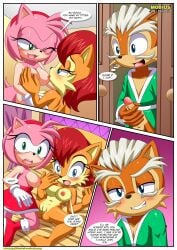 1boy 2girls amy_rose anthro anus ass balls barefoot bbmbbf blush breast_sucking breasts comic father_and_daughter female female/female male male/female masturbation maximillian_acorn mobius_unleashed navel nipples nude palcomix penis sally_acorn sega sex sonic_(series) sonic_the_hedgehog_(series) who_is_your_daddy_(comic)