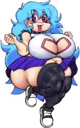 alpha_channel big_ass big_breasts blue_hair blush boob_window breasts bubble_butt chubby cleavage female for_sticker_use friday_night_funk friday_night_funkin heart_eyes huge_ass huge_breasts in long_hair miniskirt mommy peacock_(artist) png purple_eyes skyblue skyblue_(friday_night_funkin) skyverse sneakers sticker_template thick_thighs thighhighs transparent_background transparent_png verybadbart wide_hips