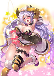 1futa armored_boots armpits arms_up bangs blush boots breasts c.r. capelet censored cum dress ejaculation erection futa_only futanari granblue_fantasy hair_between_eyes hair_ribbon heart heart_censor intersex large_breasts long_hair looking_at_viewer low_twintails no_testicles one_eye_closed open_mouth panties penis purple_eyes purple_hair ribbon saliva satyr_(granblue_fantasy) solo star sweat thigh_strap thighs tongue twintails underwear veins veiny_penis very_long_hair