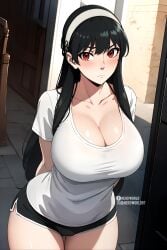 ai_generated big_breasts black_hair nerdworld97 red_eyes spy_x_family thick_thighs waifu yor_briar yor_forger