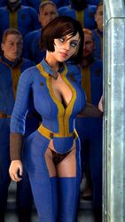 1girls 3d 7boys absurdres big_breasts bioshock bioshock_infinite bob_cut bodysuit breasts cleavage clothed clothing crossover elizabeth_comstock eyeshadow fallout fallout_4 female highres hourglass_figure jumpsuit large_breasts lipstick lordaardvark makeup panties solo_focus source_filmmaker thick_thighs vault_68 vault_dweller vault_girl vault_suit wide_hips