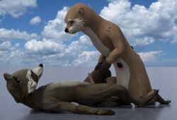 3d anthro crouching disney female fur guardians_of_the_galaxy lutrine lying lylla male mammal marvel mustelid nude penis procyonid raccoon rocket_raccoon rockyrcoon straight