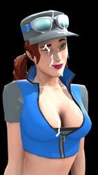 3d artist_request cleavage cum cum_on_face female female_only light-skinned_female lipstick monday_night_combat pit_girl pitgirl solo super_monday_night_combat tagme