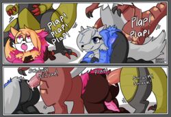 1girls 2019 3boys absurd_res ahe_gao alternate_color anal anal_sex anthro anthrofied ass big_penis black_fur black_skin blue_eyes blue_fur borky-draws both_sexes_in_same_situation braixen breasts bumpy_penis canine claws cleavage comic dinosaur dipstick_tail doggy_style dragon duo erection eyewear feet feral feral_on_anthro fox from_behind furry gay girly glasses green_skin grey_border grey_fur hair_over_one_eye haxorus hi_res huge_ass interspecies knot large_ass male matilda_(starthemutts) multicolored_tail nintendo nude open_mouth original_character penetration penis pink_eyes pink_fur pokémon_(species) pokemon pokemon_(species) pokemon_bw pokemon_xy red_skin rolling_eyes scalie sex simple_background smile sound_effects source_request standing testicles text thick_thighs trap tyrantrum video_games watermark wide_hips yaoi yellow_fur