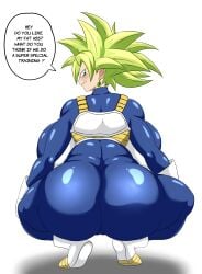 ass ass_focus codeyumi curvy dragon_ball dragon_ball_super female huge_ass huge_breasts kefla saiyan saiyan_armor thick_thighs