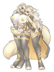 2019 absurd_res anthro big_breasts big_penis blonde_hair breasts canid canine canis clothed clothing collie dickgirl domestic_dog dress duo female footwear fur grey_eyes hair herding_dog hi_res high_heels huge_breasts hypnosis intersex long_hair maiuo makeup mammal mind_control mira_(vladimirpootis) nipples pastoral_dog penis sheepdog shoes simple_background sitting standing thick_thighs white_background wide_hips