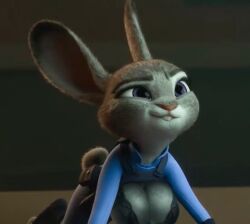 3d accurate_art_style anthro anthro_bunny big_breasts black_bra bra breasts breasts_out bunny bunny_ears bunny_girl bunny_tail clothed clothing cop ears_back edit edited edited_screencap furry furry_breasts furry_ears furry_female furry_only hands_and_knees hanging_breasts huge_breasts judy_hopps kneeling large_breasts on_hands_and_knees on_knees police police_officer police_uniform policewoman rabbit rabbit_ears rabbit_girl rabbit_humanoid rabbit_tail screencap screenshot screenshot_edit self_upload smirk smirking yetig zootopia