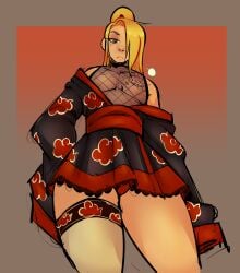 1boy bileshroom crossdressing deidara fanart looking_down naruto naruto_(classic) naruto_(series) naruto_shippuden no_nude no_penetration no_sex pinup revealing_clothes revealing_outfit sfw slutty_clothing slutty_outfit thighhighs