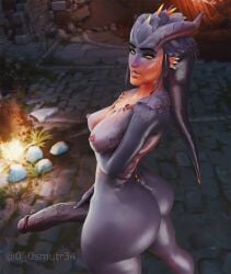 0_0smutr34 3d ass big_ass dragon_symmetra erection futanari overwatch penis solo symmetra