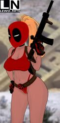 1girls assault_rifle deadpool_&_wolverine_(2024) deadpool_corps female female_only gun lady_deadpool ladypool lewd_nite marvel marvel_cinematic_universe marvel_comics solo tagme textless_version wanda_wilson