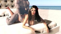 animated beach big_ass big_breasts black_hair bouncing_breasts dark-skinned_male dark_skin doggy_style hip_grab latina male male_on_female milf pj-jp real_person salma_hayek sound straight tagme video