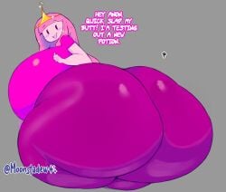 1girls adventure_time ass ass ass_focus ass_grab ass_in_dress big_ass big_breasts big_butt bubble_butt butt_squish cartoon_network dat_ass disembodied_hand disembodied_hands fat_ass fat_butt female female_only fully_clothed grabbing_ass groping_ass huge_ass huge_breasts huge_butt looking_at_viewer looking_back looking_back_at_viewer massive_ass moonraige moonstadew pink_hair pink_skin pov princess_bubblegum talking_to_viewer text thick_ass thick_butt warner_brother