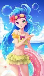 bikini blue_hair female league_of_legends long_hair pool_party pool_party_series pool_party_zoe riot_games zoe_(league_of_legends)