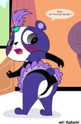 ass dress embarrassed female littlest_pet_shop panda penny_ling purple_skin tight_clothing