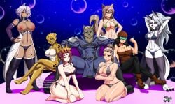 1boy 6+girls 7girls anthro barbara_ann_minerva batman_(series) big_breasts breasts cheetah_(dc) cheshire_cat cheshire_cat_(ever_after_high) choujin_koukousei-tachi_wa_isekai_demo_yoyuu_de_ikinuku_you_desu! crossover dark-skinned_female dark_skin dc dc_comics dcau devon_(legend_of_queen_opala) eastern_and_western_character ever_after_high female gladys_von_walkenheim harem helluva_boss high_school_prodigies_have_it_easy_even_in_another_world! huge_breasts jadenkaiba justice_league_unlimited kyonyuu_fantasy large_breasts legend_of_queen_opala loona_(helluva_boss) male mirelia_q_melromarc multiple_girls roxanne_sutton roxy_rocket tate_no_yuusha_no_nariagari the_new_batman_adventures the_rising_of_the_shield_hero winona_(choujin_koukousei-tachi_wa_isekai_demo_yoyuu_de_ikinuku_you_desu!)