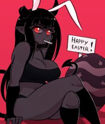 aby_(carpinchor) bunny_ears carpinchor dark-skinned_female devil_horns