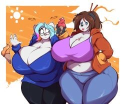 big_breasts breasts cleavage female furry ginblade huge_breasts rilao_(pandarilao) tagme thick_thighs wide_hips