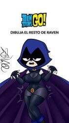 1girls big_breasts bodysuit cartoon_network curvy_female curvy_figure goth raven_(dc) solo_female teen_titans_go voluptuous zaicomaster14