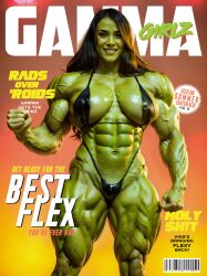 ai_generated breasts female_only jennifer_walters marvel marvel_comics muscle_girl muscles muscular_female muscular_woman nipples she-hulk she_hulk thick_thighs