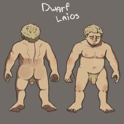 bara bare_ass bear chubby chubby_male delicious_in_dungeon dungeon_meshi dwarf dwarf_male laios_touden laios_touden_(dwarf) male male_only nsfw nude nude_male reference_image stomach tummy