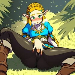 ai_generated breath_of_the_wild cameltoe clothed_masturbation clothing fingering_through_clothes leggings masturbating masturbation princess_zelda small_breasts the_legend_of_zelda wet_pussy zelda_(breath_of_the_wild)