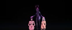 3d 3girls bikini bondage evelynn kai'sa league_of_legends leash light_skin mind_control miss_fortune riot_games ruined_miss_fortune