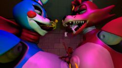 16:9 3d_(artwork) animatronic anthro anthro_pred avian bear bird canid canine chicken digital_media_(artwork) extreme_size_difference female five_nights_at_freddy's five_nights_at_freddy's_2 fox foxy_(fnaf) foxy_(psychojohn2) galliform gallus_(genus) group hi_res lagomorph leporid machine mammal mangle_(fnaf) mangle_(psychojohn2) mtf_crossgender needsmorefuta phasianid rabbit robot rule_63 scottgames size_difference soft_vore source_filmmaker toy_bonnie_(fnaf) toy_bonnie_(psychojohn2) toy_chica_(fnaf) toy_chica_(psychojohn2) toy_freddy_(fnaf) toy_freddy_(psychojohn2) uncanny_valley vore widescreen